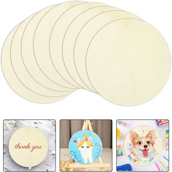 20Pcs 8 Inch Wood Rounds for Crafts, Unfinished Wood Circles {3}