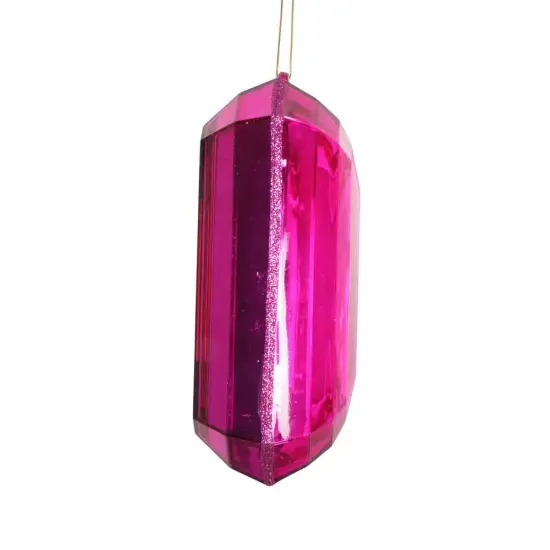 8" Acrylic Rectangle Jewel Ornament: Fuchsia {2}