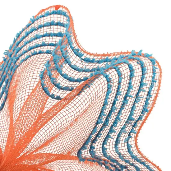 10.5" Drift Border Mesh Ribbon: Orange/Turquoise (10 Yards) {2}