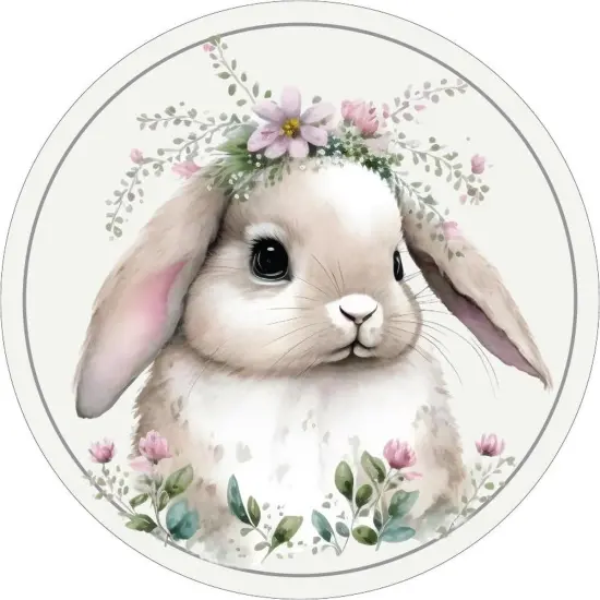 Lop Ear Bunny Easter Round Sign {2}