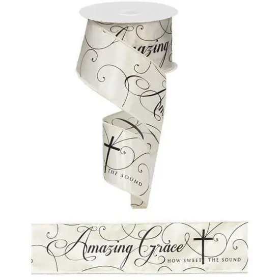2.5" Amazing Grace Ribbon: Ivory & Black (10 Yards) {3}