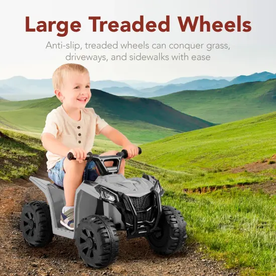 Best Choice Products 6V Kids Ride-On 4-Wheeler Quad ATV Car w/ 1.8mph Max Speed, Treaded Tires Gray {5}