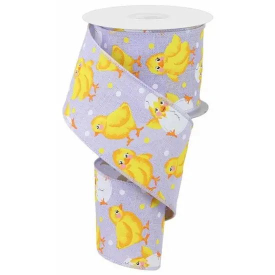 2.5" Baby Chicks on Royal Ribbon: Lavender (10 Yards) {1}