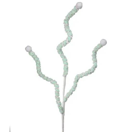 25" Mini Cotton Ball Peppermint Spray: Green & White {1}