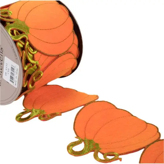 4" Pumpkin Garland Ribbon: Orange (5 Yards) {4}