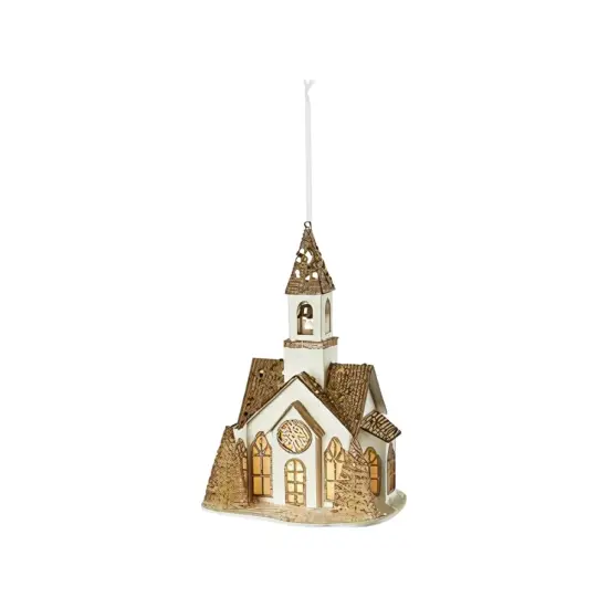 Lighted Glittered Village Ornaments {5}