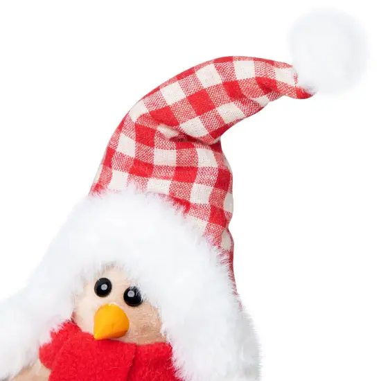 Northlight Standing Bird with Scarf and Plaid Hat Christmas Figure - 10" - Beige {7}