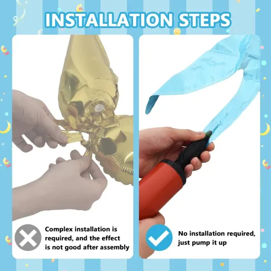 4 Pcs 22inch 4D Light Blue Explosion Star Mylar Balloons 14Point Star Balloons for Party Backdrop Christmas,New Year Birthday, Wedding Baby Shower Anniversary Photo Booth Supplies {2}