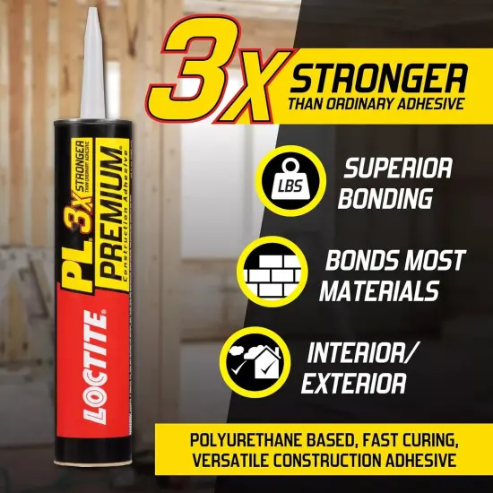 PL Premium Polyurethane Construction Adhesive, Versatile Construction Glue for Wood, Concrete, Stone, Metal & More {4}