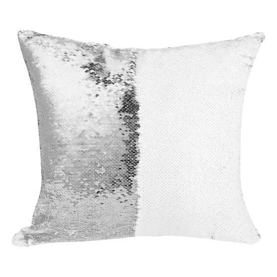 Craft Express Flip Sequin Sublimation Pillow Covers 4/Pkg-White/Silver {1}