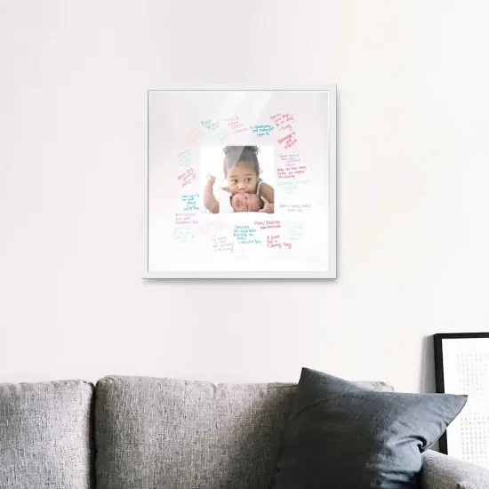 Autograph White Wood Frame with Squre White Mat - Perfect for Event Signatures, Full-Color Pen Set Included - 3 Sizes Available {5}