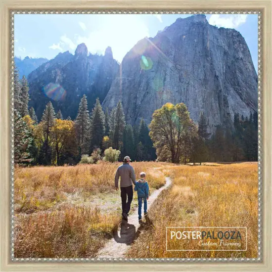 Square Minimalist Silver Picture Frame - UV Acrylic, Foam Board Backing, Hanging Hardware {1}