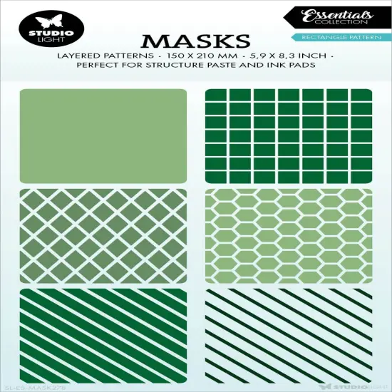 Studio Light Essentials 5.9"X8.25" Stencil-Nr. 278, Rectangle Pattern {1}