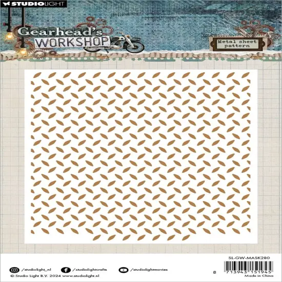 Studio Light Gearhead's Workshop 4.5"X5.83" Stencil-Nr. 280, Metal Sheet {3}