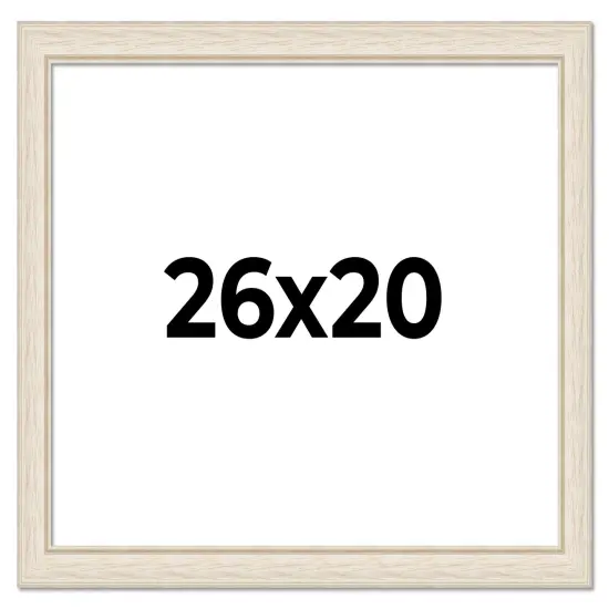 Weathered White Picture Frame - UV Acrylic, Backing Board, Hanging Hardware Included {1}