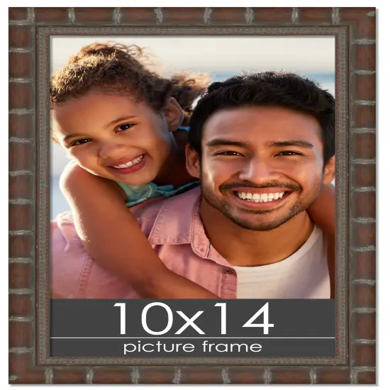 10x14 Modern Bamboo Picture Frame with UV-Resistant Acrylic & Acid Free Backing, Available in5 Finishes - Gold, Silver, Brown, Black, and Natural {1}
