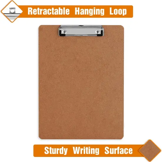 Clipboard, 15 Pack Hardboard Office Clipboards Standard A4 Letter Size Clipboard with Low Profile Clip, Size 12.5 x 9 Inch {4}