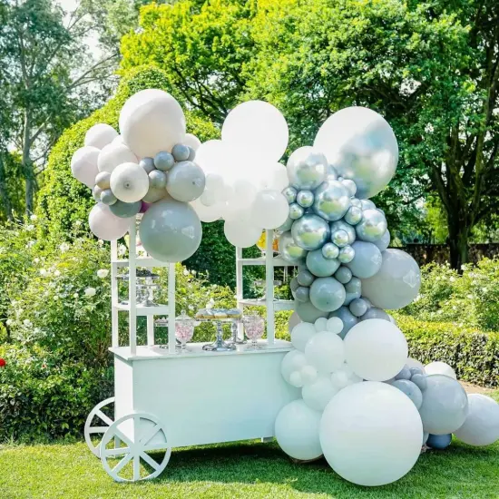 Gray Balloons Latex Party Balloons - 100 Pack 12 inch Round Helium Pastel Grey Balloons for Birthday Baby Shower Wedding Anniversary Party Decorations {5}