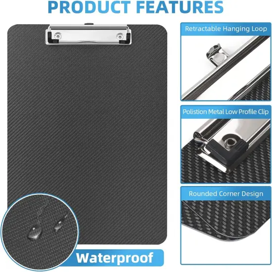 Carbon Fiber Clipboard 8.5 x 11, Black 3K Twill Matte, Low Profile Clip, Letter Size for Classroom, Teacher, Students, School, Office Supplies & Outdoor Products {2}