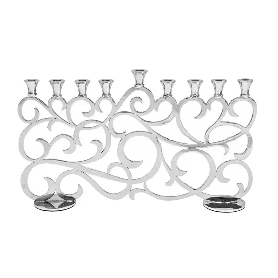 Aristocratic Metal Candle Menorah By Kinor Decor {1}