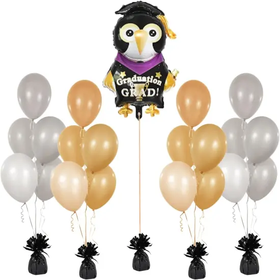 Metallic Balloon Weights, Birthday Party Favors, Novelty and Gag Gifts, 5.5" Inches, 12-Pack (Black) {5}