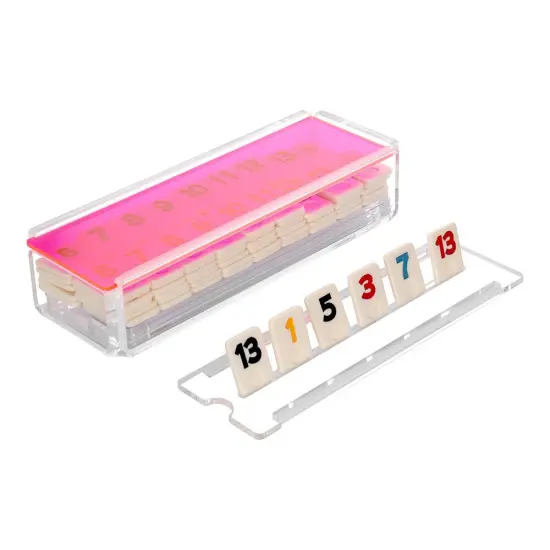 Lucite Rummy Game White Marble Lid {7}