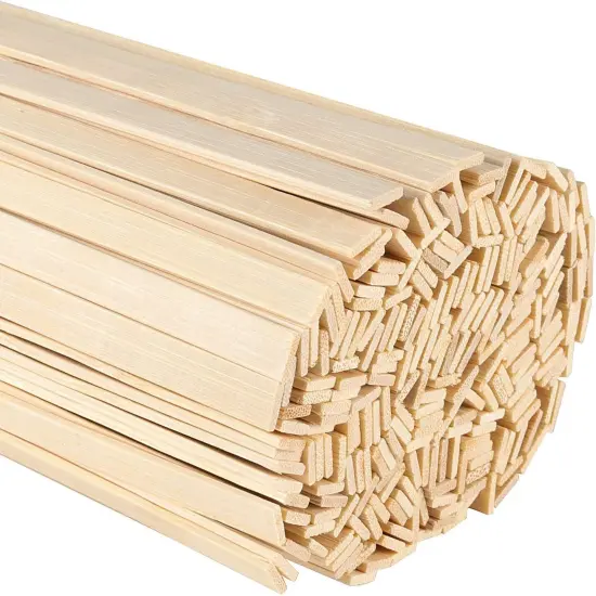 500 Pieces 15.7 Inch Natural Bamboo Sticks, Extra Long Wood Craft Sticks Bamboo Strips Bulk for Craft DIY Projects Miniature Building, 3/8 Inch Wide {1}