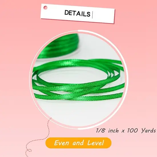 White Ribbon - Solid Color Satin Ribbon,1/8 inch x 100 Yards Double Face Gift Ribbon for Crafts {4}