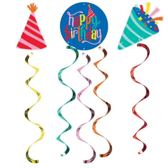 Hats Off Birthday Hanging Décor (3/Pkg) {1}