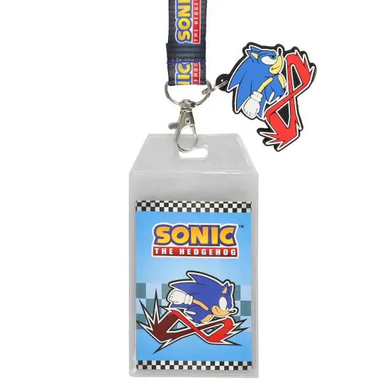 Sonic the Hedgehog Modern Lanyard with Breakaway Rubber Charm and ID Sleeve {1}