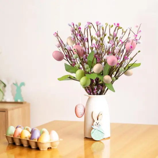 8Pcs Easter Floral Egg Picks, 12.2in Artificial Easter Sprays Picks Spring Floral Stems for Easter Table Centerpiece Party Home Vase Decoration {5}