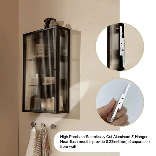 2 inch French Cleat Picture Hanger, Aluminum Mirror Hanging Kit with Hardware, Ideal for Artwork, Whiteboard, Cabinet, Holds 30 lbs. per Pair, 2 Pairs {3}