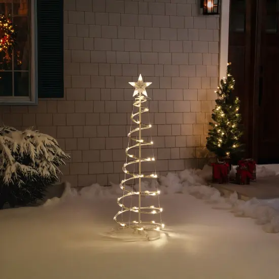 Northlight LED Lighted Spiral Outdoor Christmas Tree - 4' - Warm White Lights {4}
