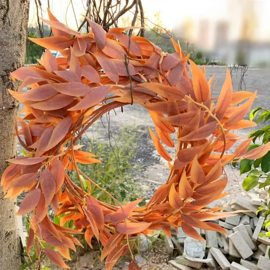 Fall Leaves Autumn Leaf Garland = 5.4 Feet (Willow/Maple Red) {4}