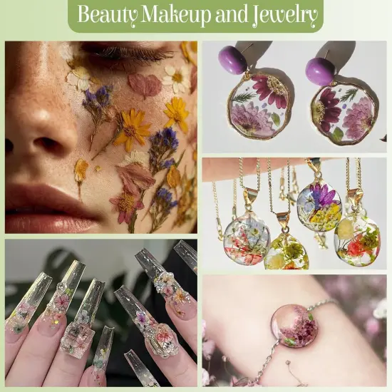 86Pcs Pressed Dried Flowers w/ Tweezer - White {3}