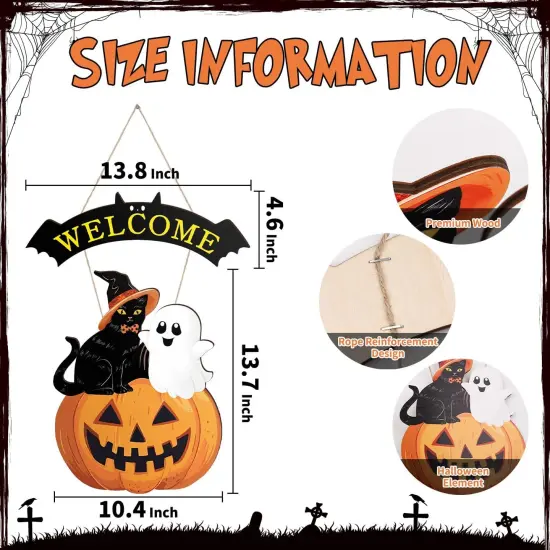 Halloween Wreath Welcome Door Sign {2}