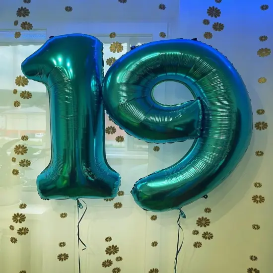 40 Inch Big Teal Blue 9 Balloon Number, Jumbo Giant Happy 9th {2}