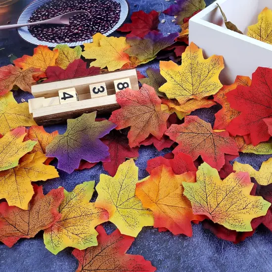 450 Pcs Artificial Fall Leaves Table Decoration(9 Colors) {2}