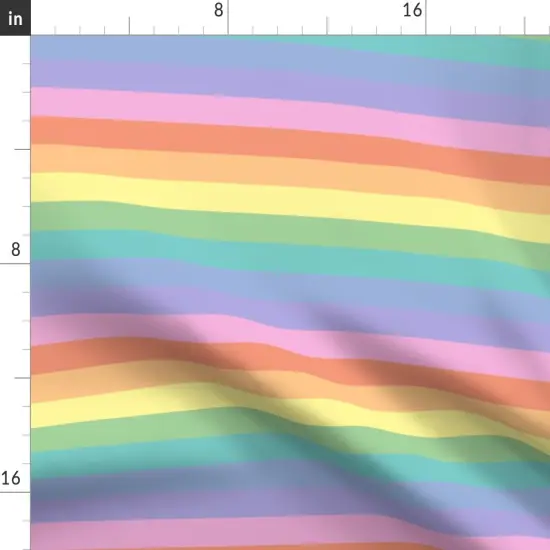 Various Fabrics by the Yard or Fat Quarter Whimsical Stripes Light Playful Colorful Horizontal Rainbow Multicolor Custom Printed Fabric by Spoonflower {2}