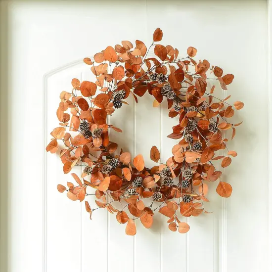 Autumn Wreath with Eucalyptus Leaves & Pinecones {2}