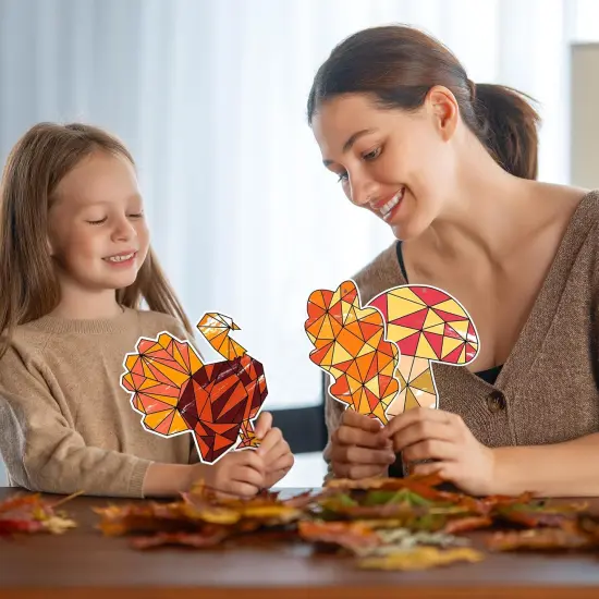 83Pcs Color Your Own Fall Kit for Kids Thanksgiving DIY,Coloring Fall Craft Kit {4}