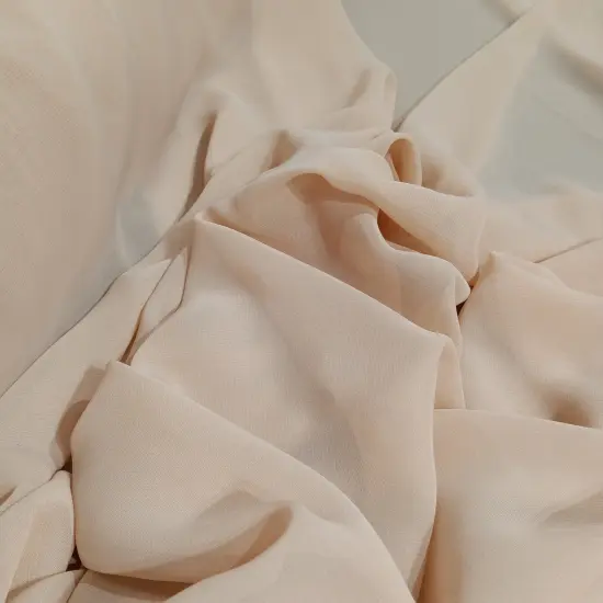 1 Yard Chiffon Fabric 60" Wide Lightweight Sheer Material 100% Polyester Bridal & Formal Wear Champagne {1}
