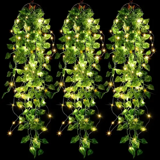 3 Packs LED Artificial Hanging Plants, 3.6 ft Fake Hanging Plant {1}