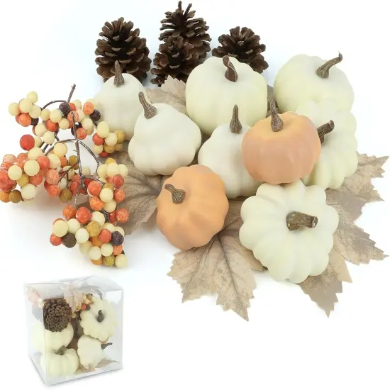17 PCS Artificial Pumpkins Decorations {1}