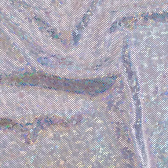 1 Yard Shatter Glass Hologram Stretch Nylon Spandex Fabric 4 Way 60" Width Turq Turq {6}