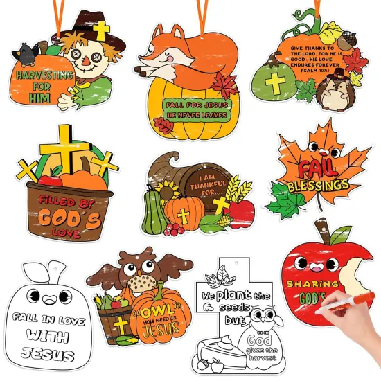 80Pcs Autumn Color Your Own Fall Kit for Kids {1}