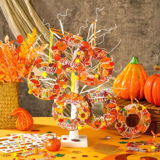 48 Sets Autumn Wreath Craft Kits for Kids {5}