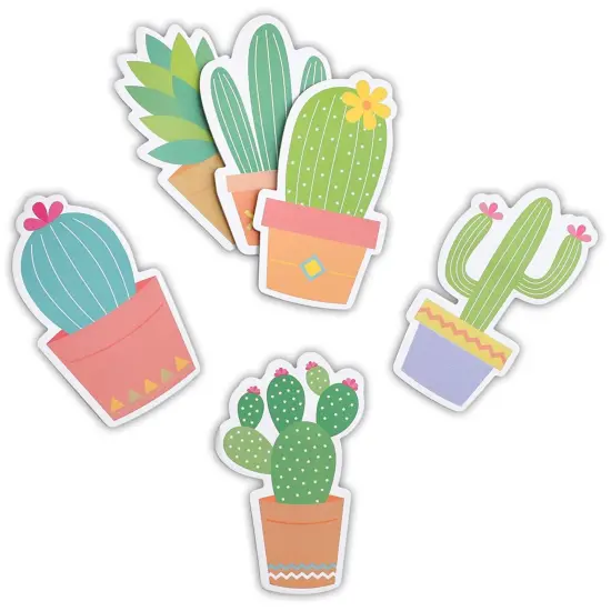 6-Pack Cactus Sticky Notes, Cute Succulent Note Pad for Office Stationery Supplies, Adhesive Plant Memo Reminder Notepads, Teacher Appreciation Funny Gifts, Fun Desk Accessories (6 Designs) Green {6}