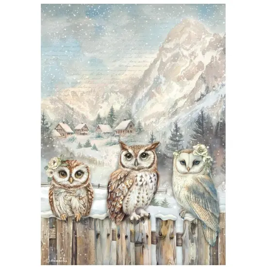 Stamperia Rice Paper A4 6/Pkg-The Owl's House {5}