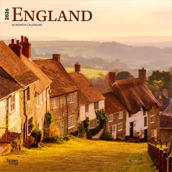 England | 2026 12 x 24 Inch (Hanging) Monthly Square Wall Calendar | Plastic-Free {1}
